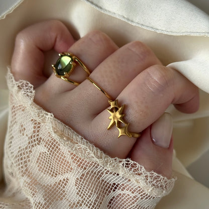 [ matte gold ] ptolemaeus ring [ free size ]