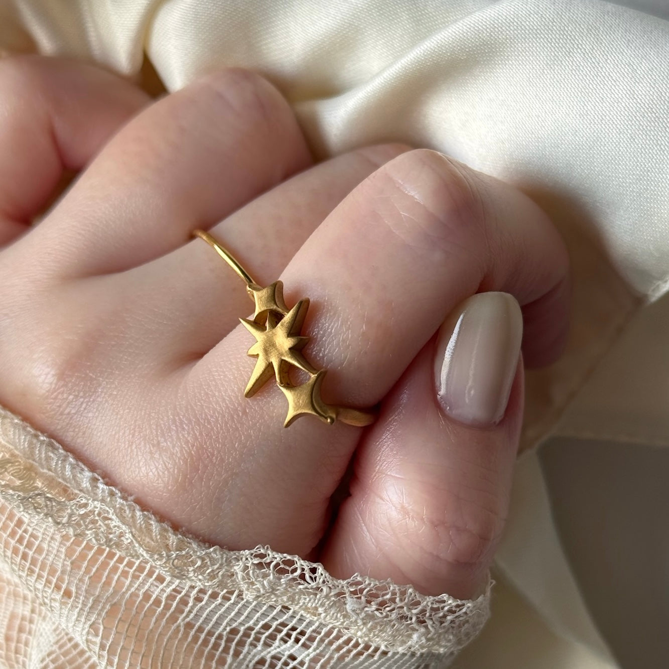 [ matte gold ] ptolemaeus ring [ free size ]