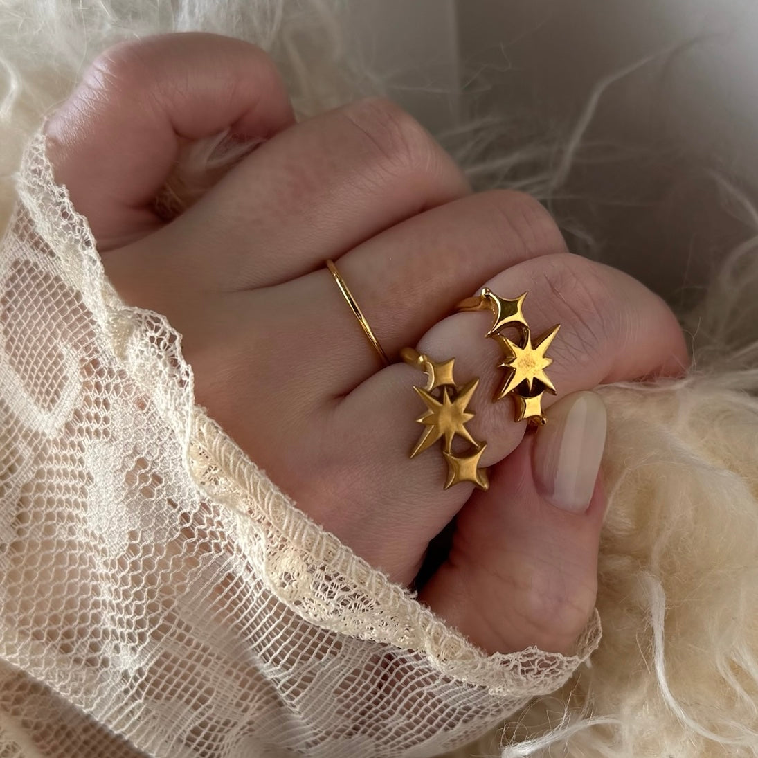 [ matte gold ] ptolemaeus ring [ free size ]