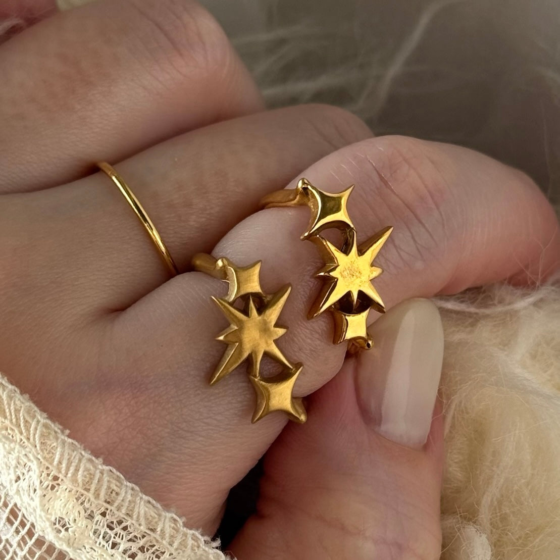 [ matte gold ] ptolemaeus ring [ free size ]