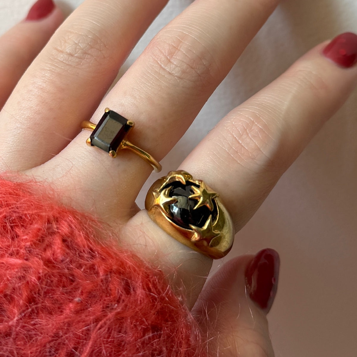 [ red garnet ] twinkle ring gold