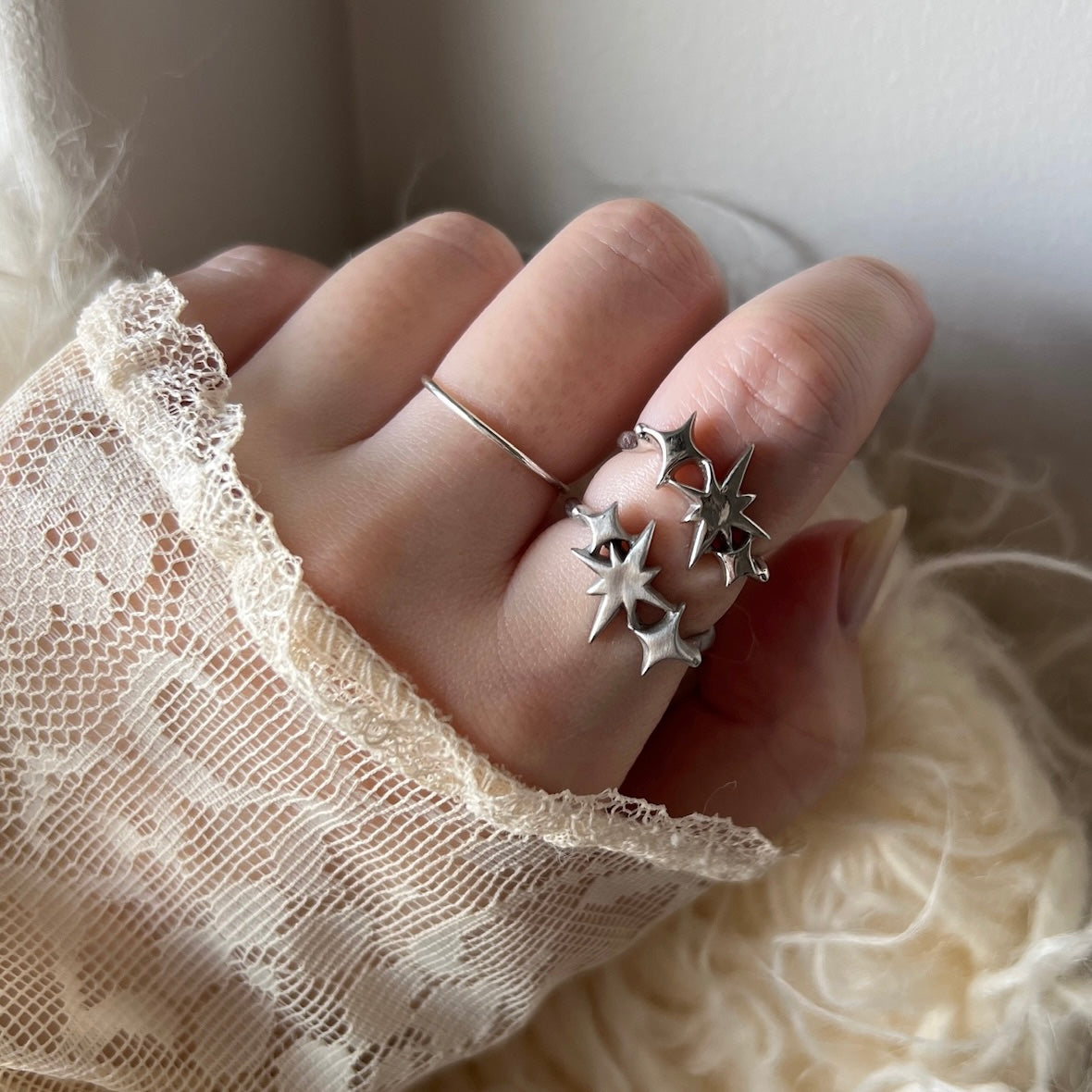 [ matte silver ] ptolemaeus ring [ free size ]