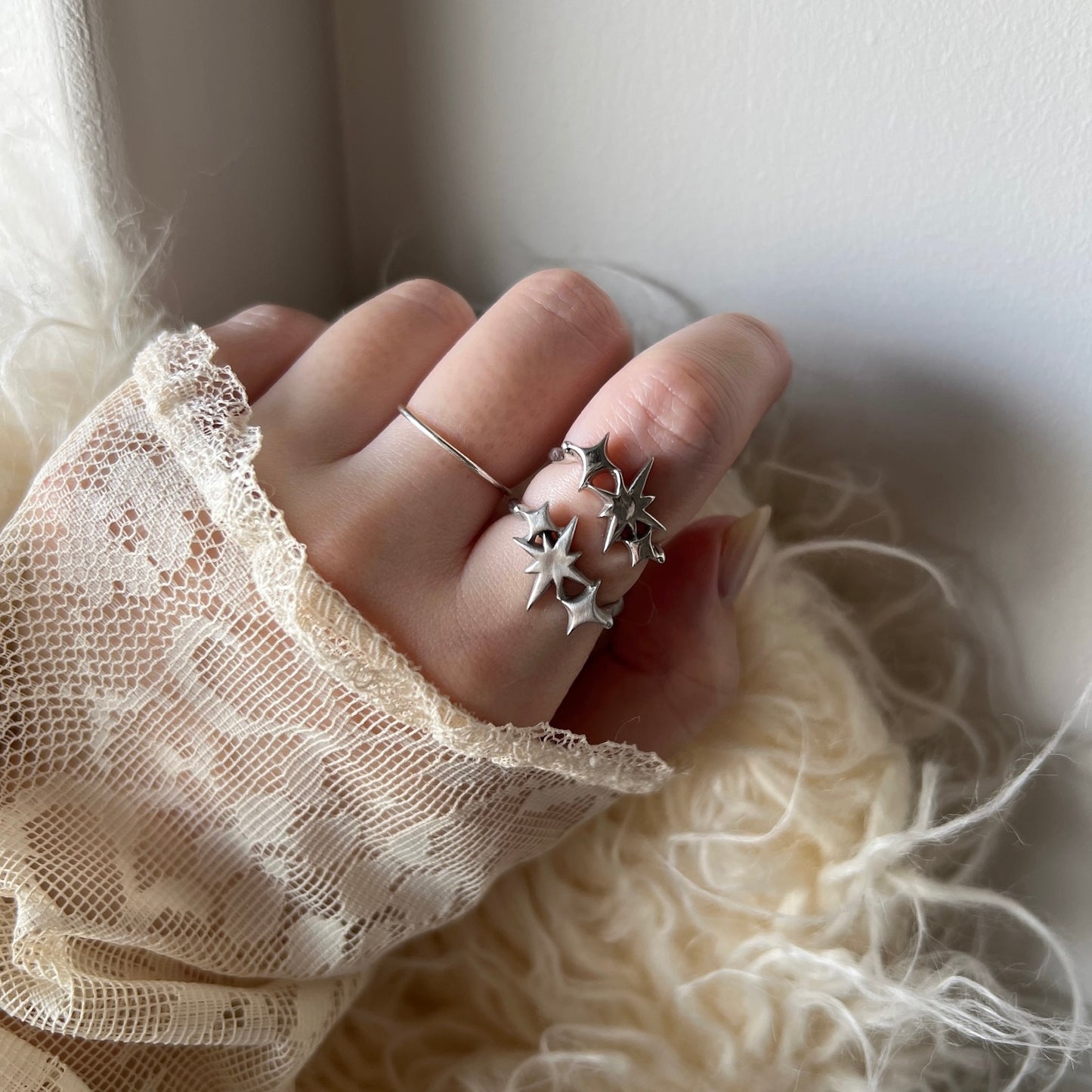 [ matte silver ] ptolemaeus ring [ free size ]