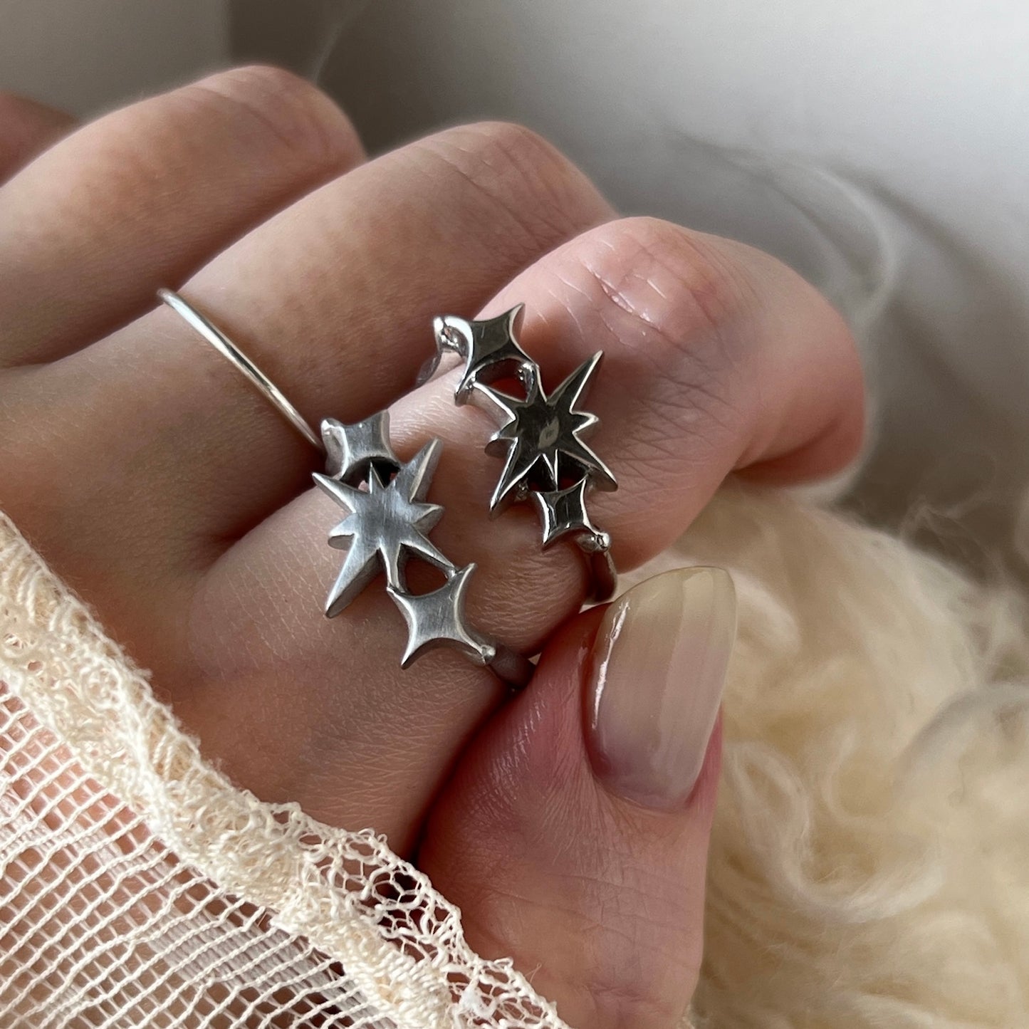 [ matte silver ] ptolemaeus ring [ free size ]