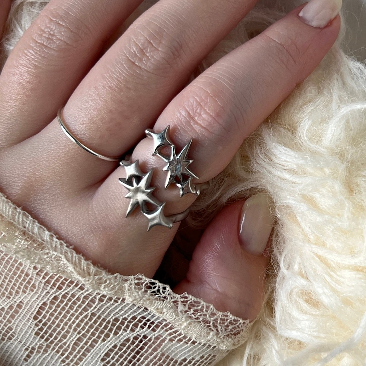 [ matte silver ] ptolemaeus ring [ free size ]