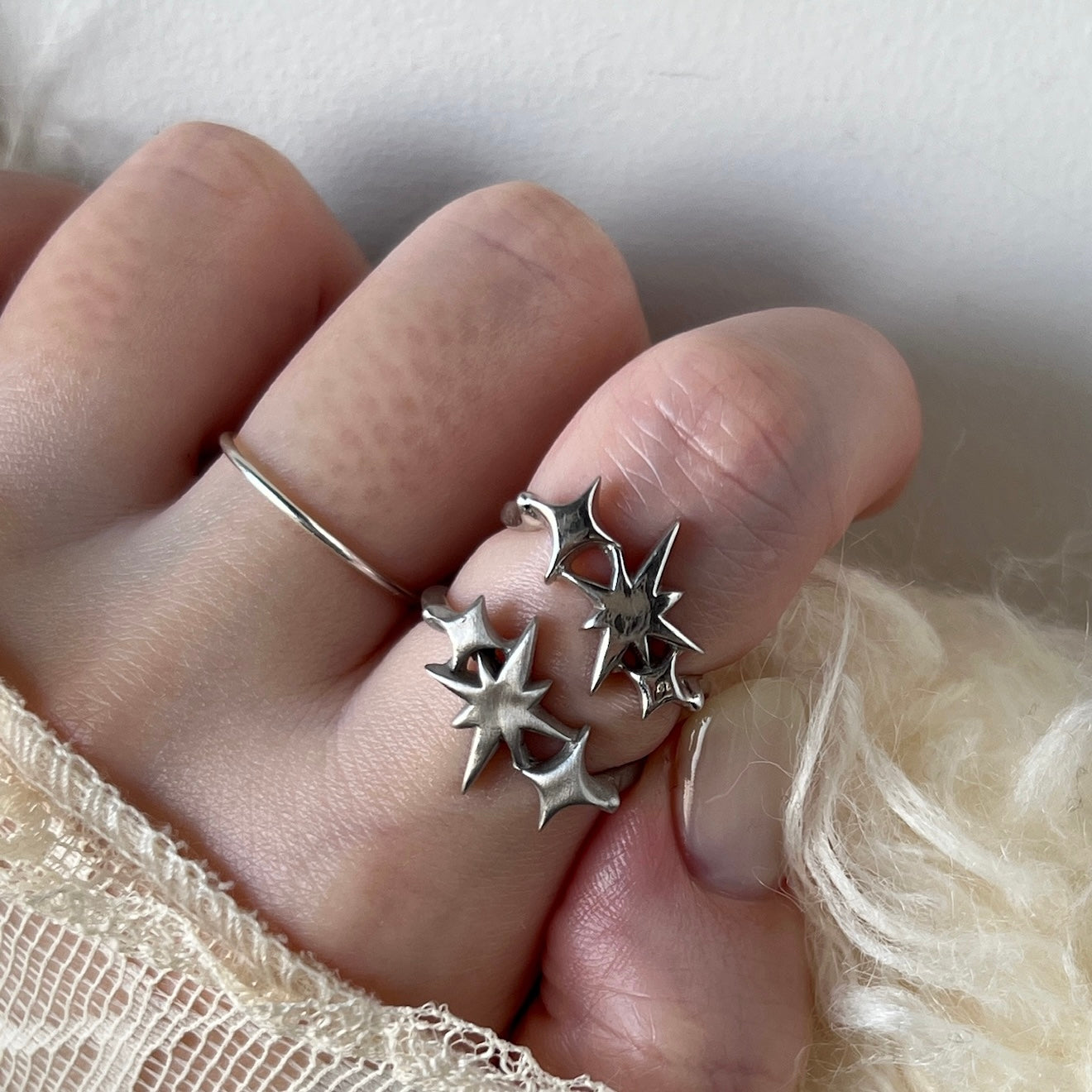 [ matte silver ] ptolemaeus ring [ free size ]