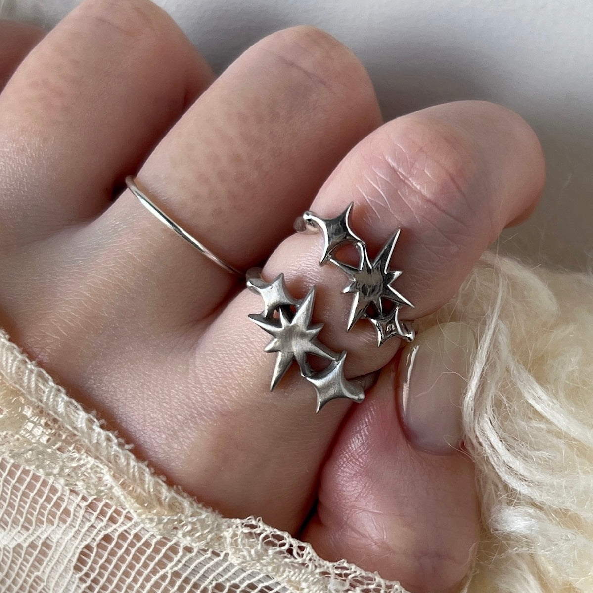 [ matte silver ] ptolemaeus ring [ free size ]