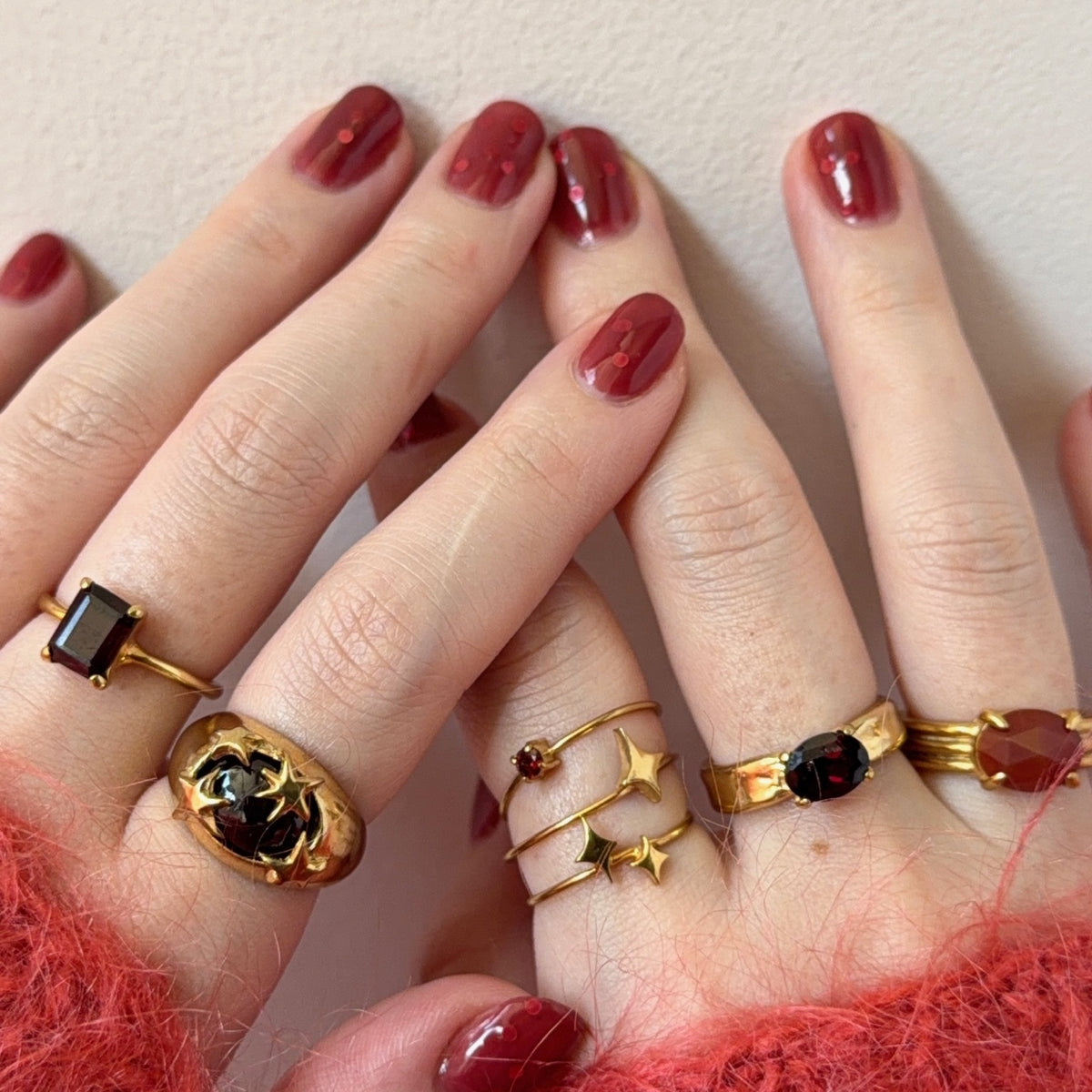 [ red agate ] trois gold