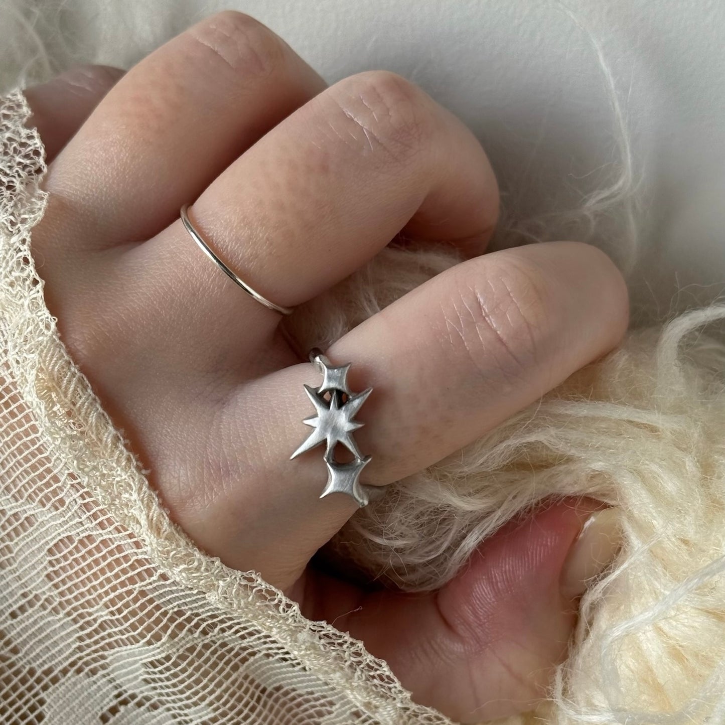 [ matte silver ] ptolemaeus ring [ free size ]