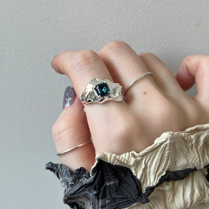 [ montana ]  melt ring  silver  [ free size ]