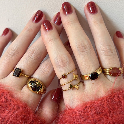 [ red garnet ] twinkle ring gold