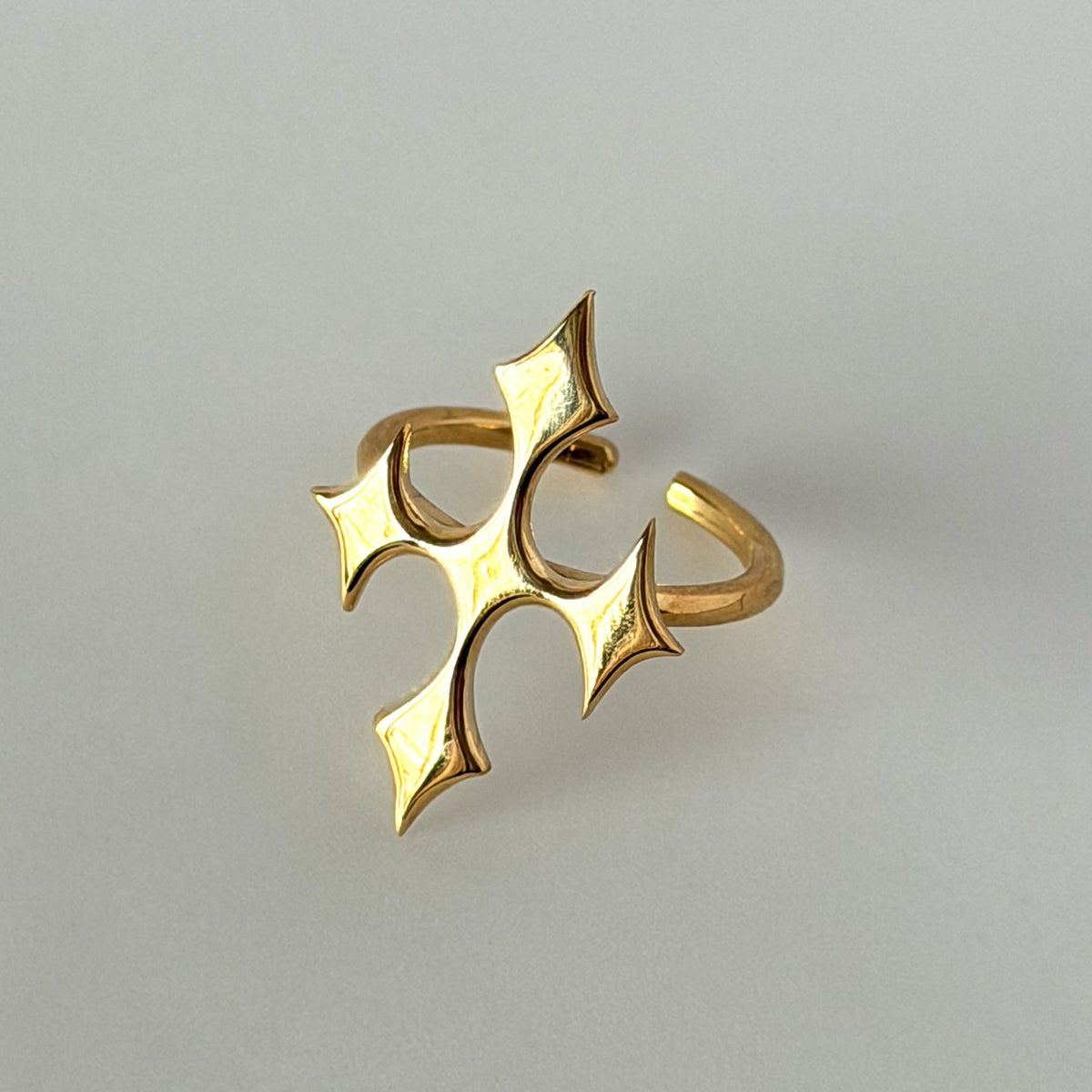 [ gold ] diamond cross ring