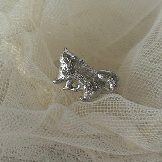 [ silver ] 猫 (歩) pinky ring [ free size ]