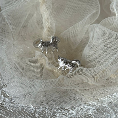 [ silver ] 猫 (寝) pinky ring