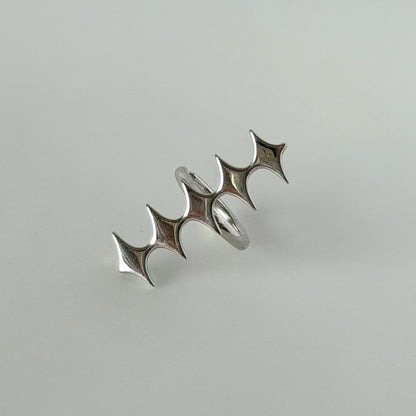 [ silver ] diamond line earcuff