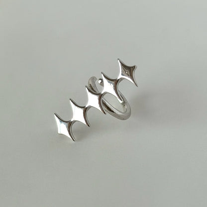 [ silver ] diamond line earcuff