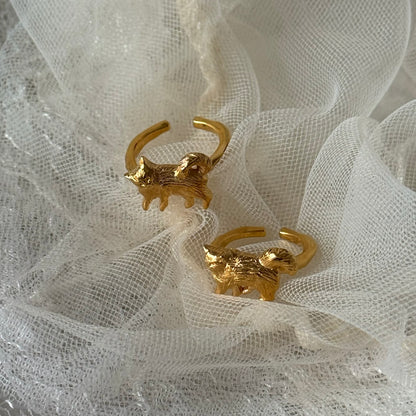 [ gold ] 猫 (寝) pinky ring