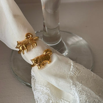 [ gold ] 猫 (寝) pinky ring