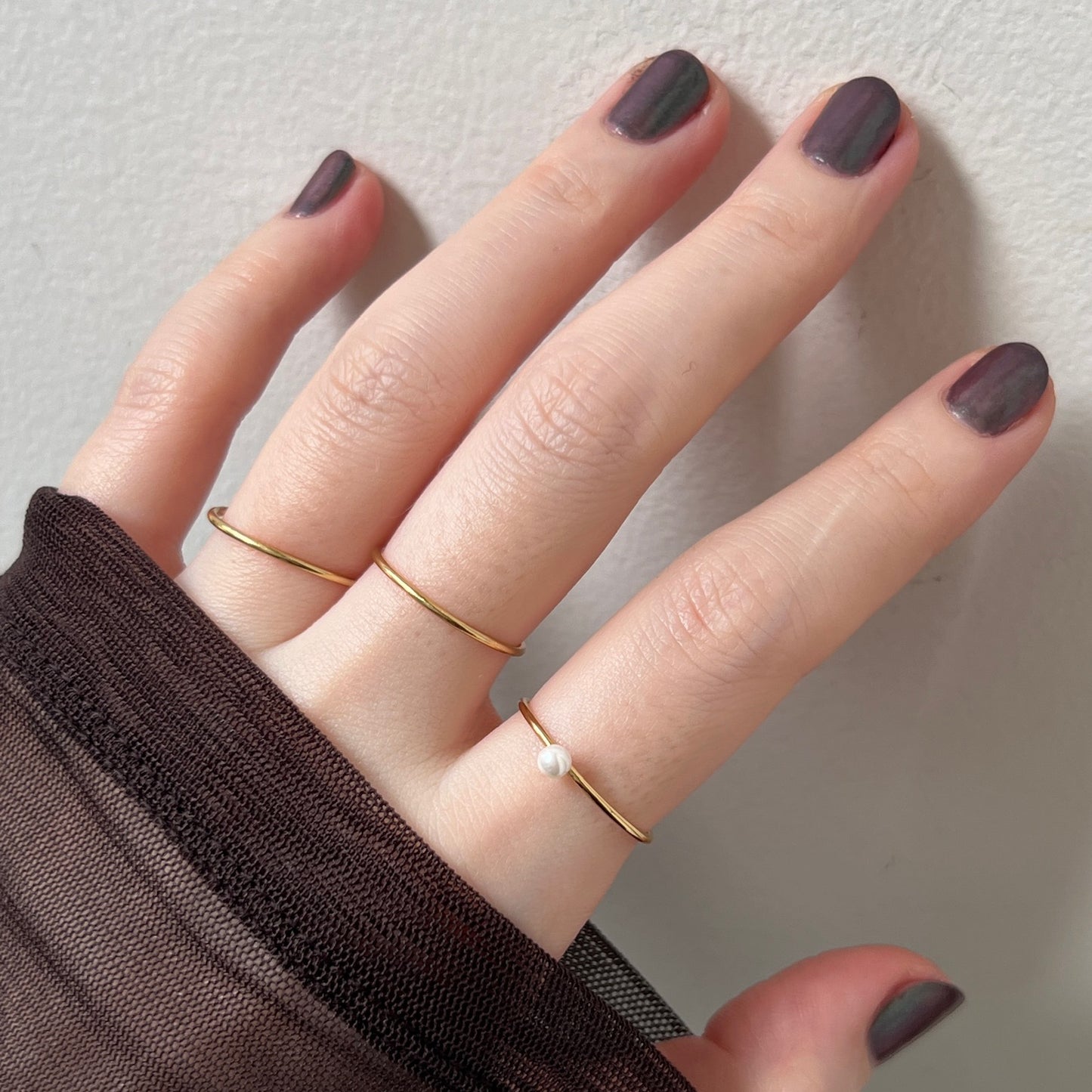[ gold ] mini pearl ring [ free size ]