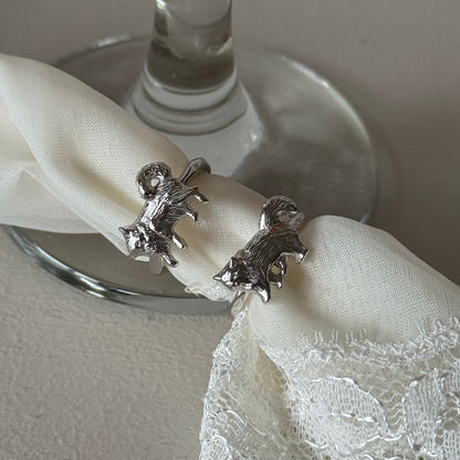 [ silver ] 猫 (寝) pinky ring