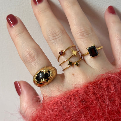 [ red garnet ] twinkle ring gold