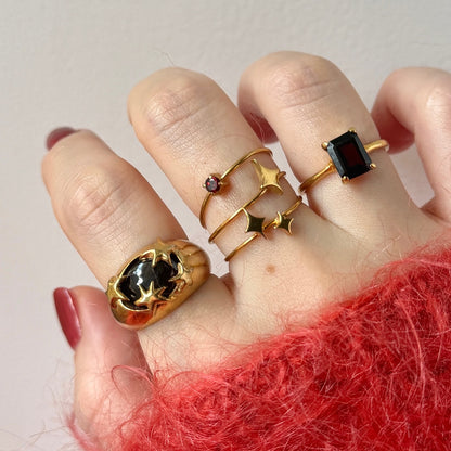 [ red garnet ] twinkle ring gold