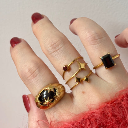 [ red garnet ] twinkle ring gold