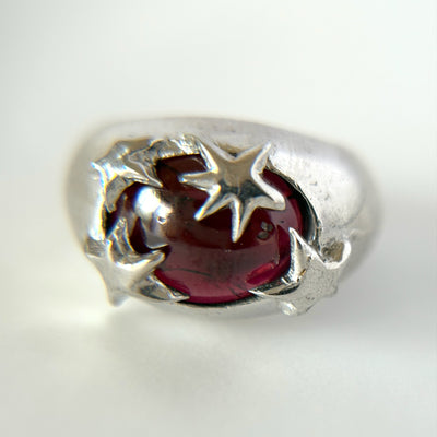[ red garnet ] twinkle ring silver