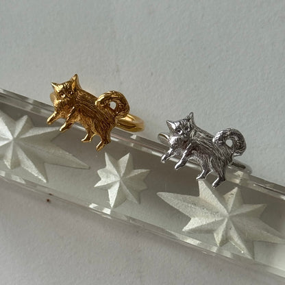 [ gold ] 猫 (寝) pinky ring