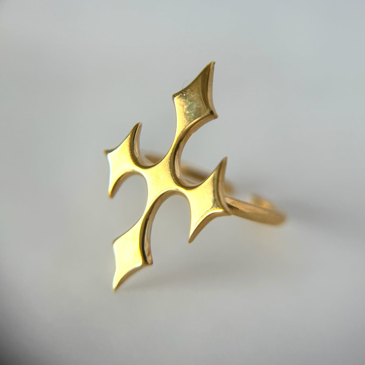 [ gold ] diamond cross ring