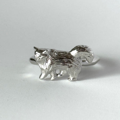 [ silver ] 猫 (歩) pinky ring