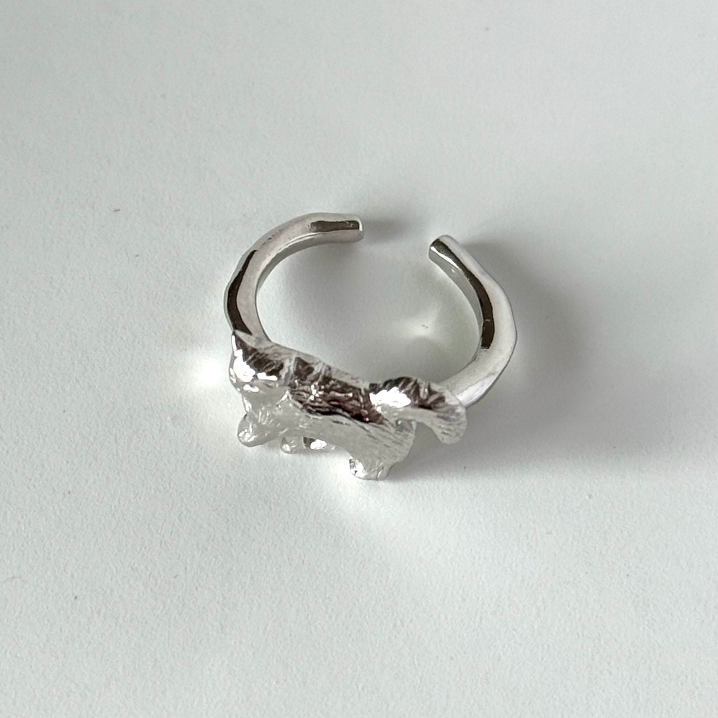 [ silver ] 猫 (歩) pinky ring