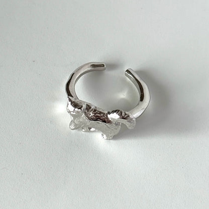 [ silver ] 猫 (歩) pinky ring