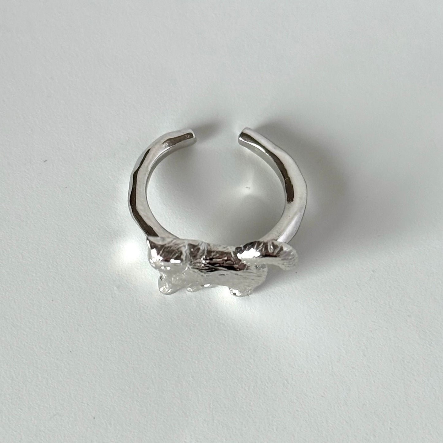 [ silver ] 猫 (歩) pinky ring