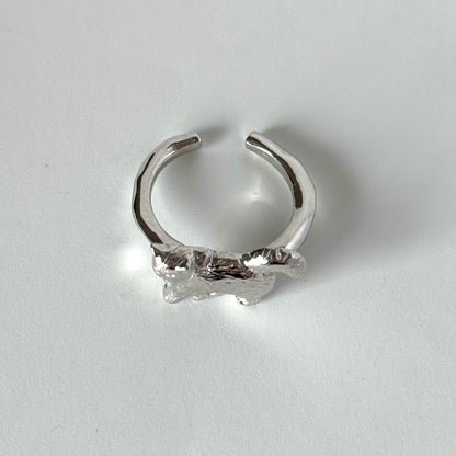 [ silver ] 猫 (歩) pinky ring