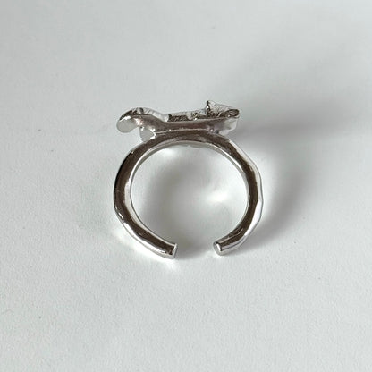 [ silver ] 猫 (歩) pinky ring