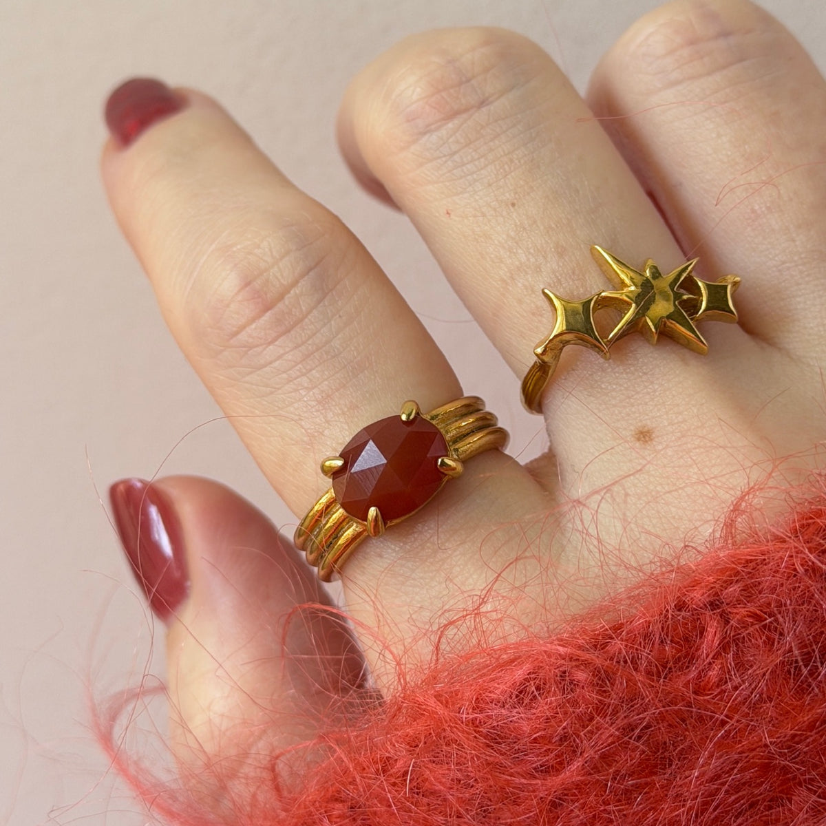 [ red agate ] trois gold