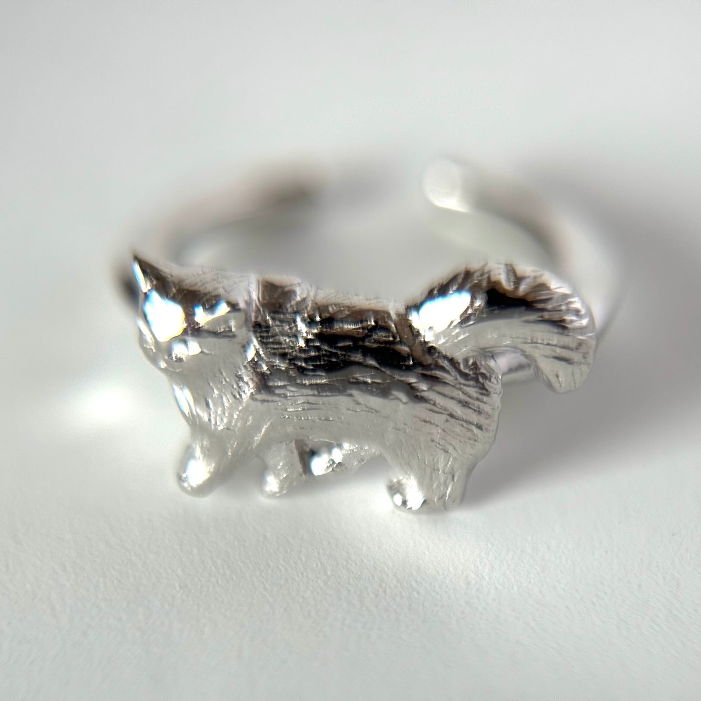 [ silver ] 猫 (歩) pinky ring