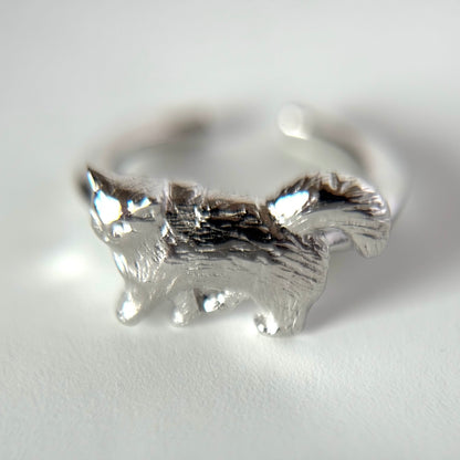 [ silver ] 猫 (歩) pinky ring