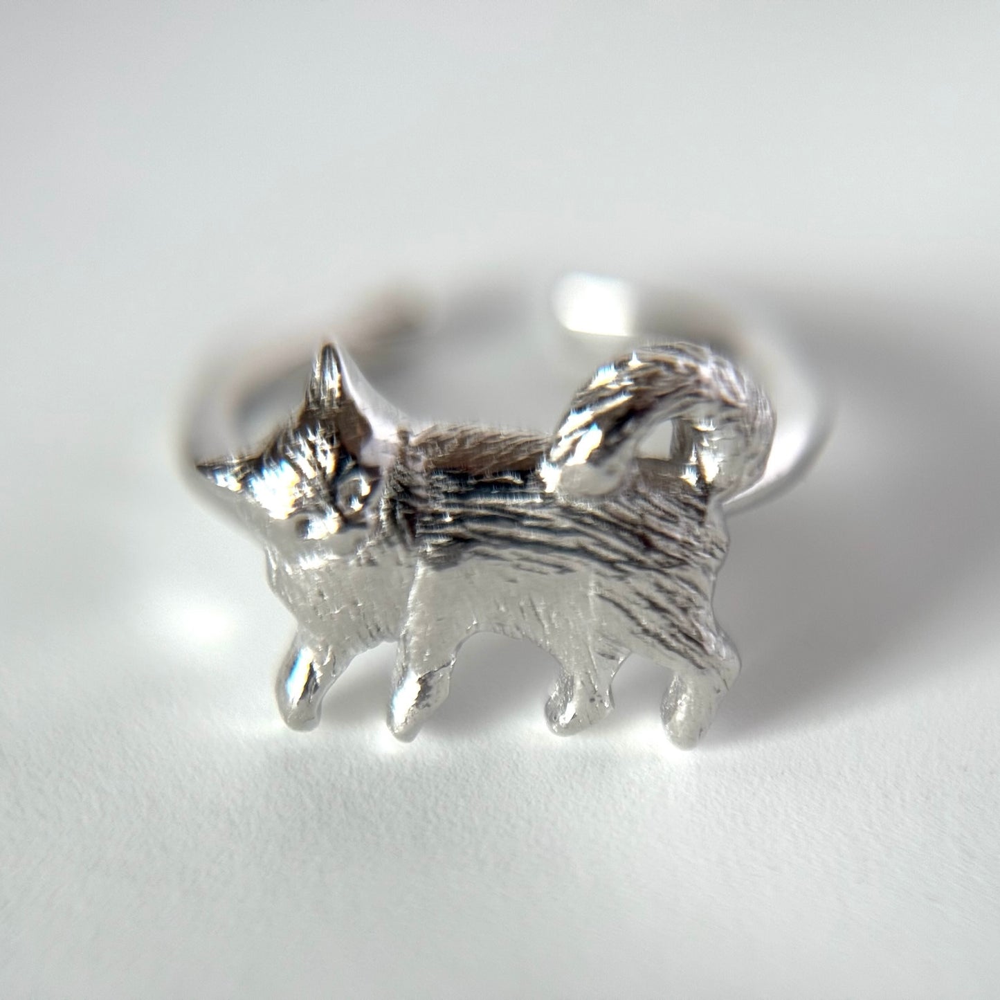 [ silver ] 猫 (寝) pinky ring