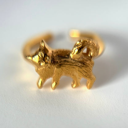 [ gold ] 猫 (寝) pinky ring