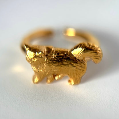 [ gold ] 猫 (歩) pinky ring