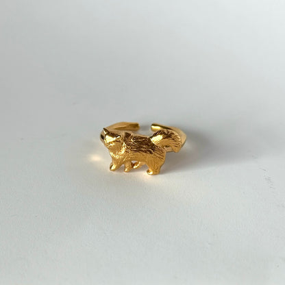[ gold ] 猫 (歩) pinky ring