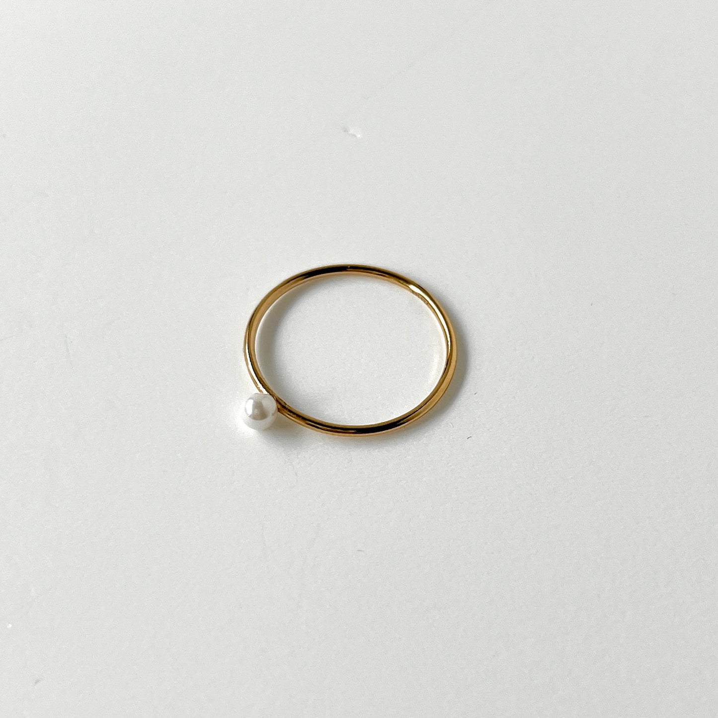 [ gold ] mini pearl ring [ free size ]