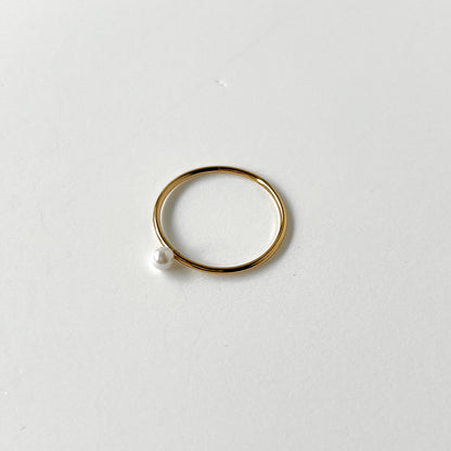 [ gold ] mini pearl ring [ free size ]