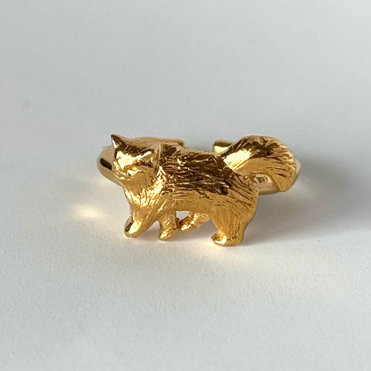 [ gold ] 猫 (歩) pinky ring [ free size ]