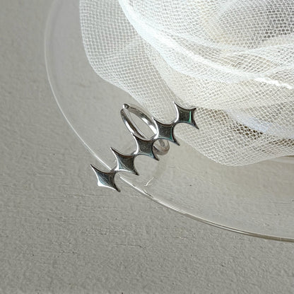 [ silver ] diamond line earcuff