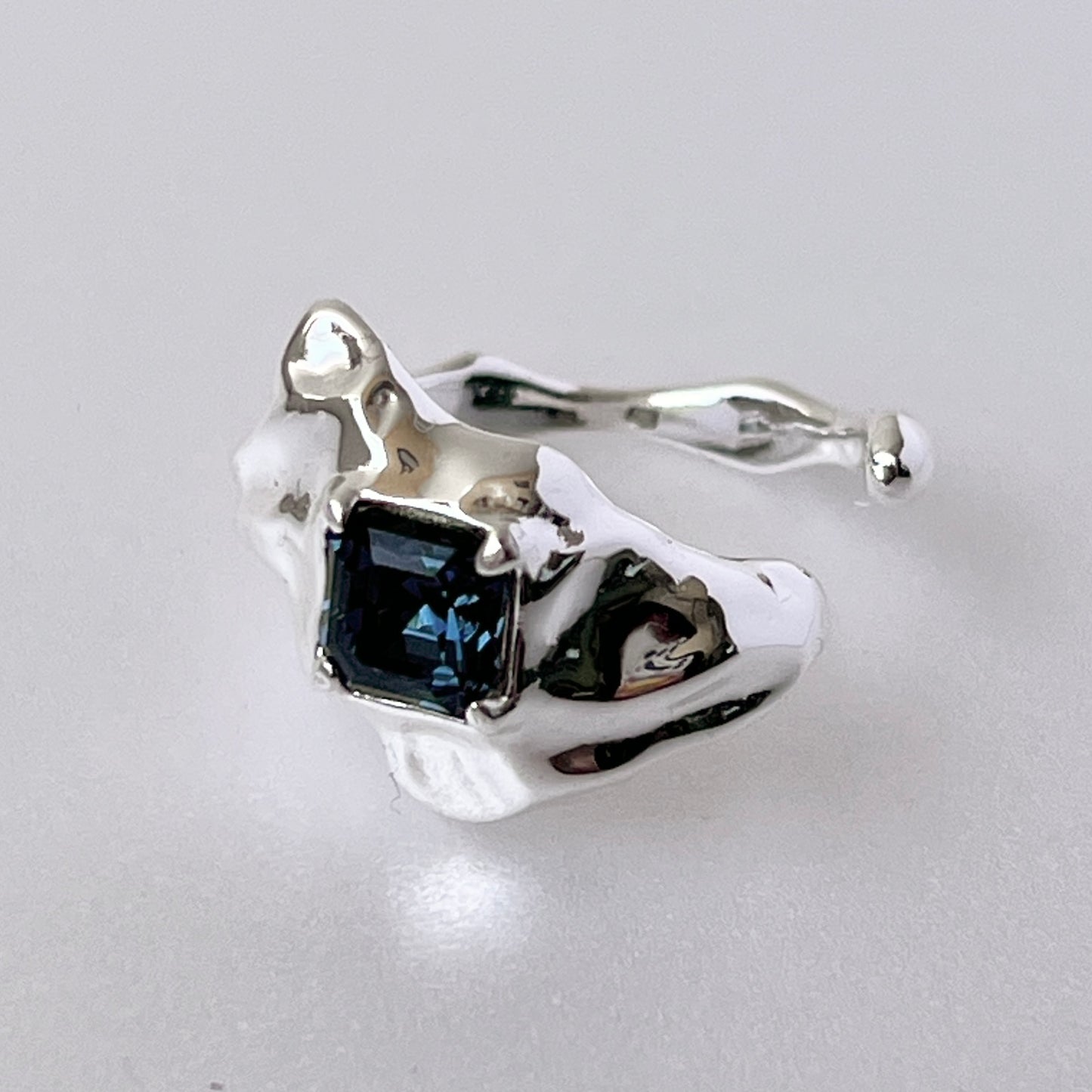 [ montana ]  melt ring  silver  [ free size ]