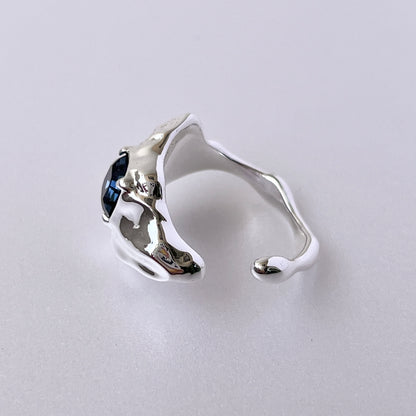 [ montana ]  melt ring  silver  [ free size ]