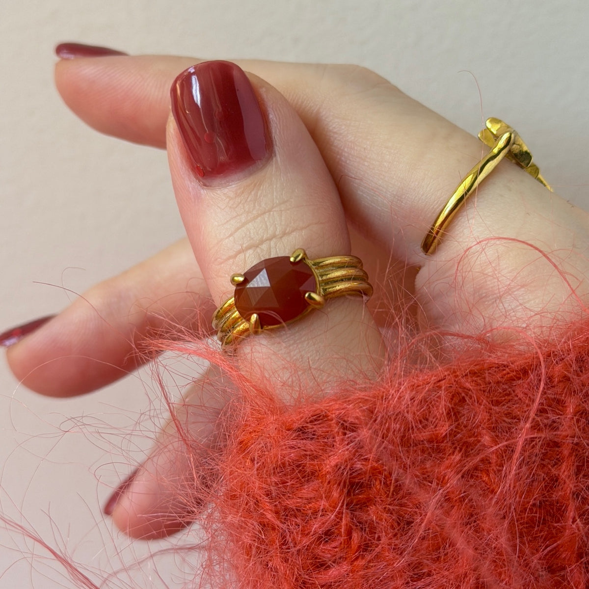 [ red agate ] trois gold